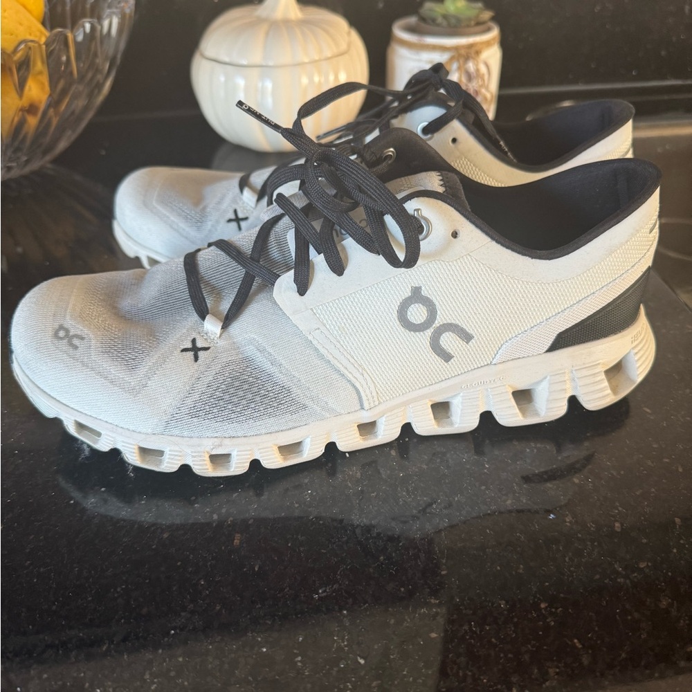 On Running Black and White Athletic Shoes